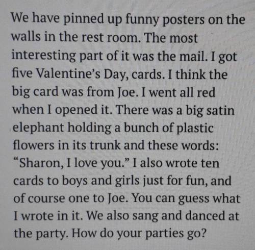 Exercise 3. Give yes / no answers to the questions.1. Does Sharon like parties?2. Are all English sc