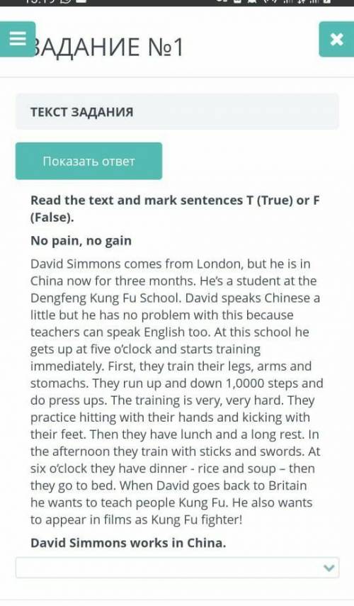 Read the text and mark sentences T (True) or F (False). David Simmons works in China​