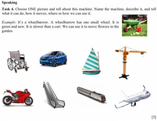 Speaking Task 4. Choose ONE picture and tell about this machine. Name the machine, describe it, and