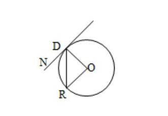 Задание 1. DN – касательная к окружности. ∠R=35°. Вычислите градусную меру ∠RDN. Вопрос 1.Чему равна