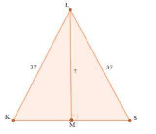 Найдите длину медианы LM треугольника, изображённого на рисунке, если KS=24