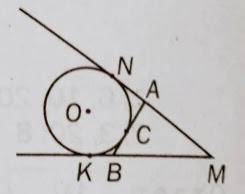 К окружности с центром О проведены касательные МN, MK и АВ. (см. рисунок). N, К и С- точки касания.
