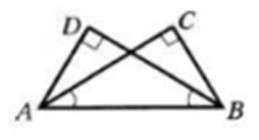 Кажите по какому признаку равны треугольники АОВ и СОD. 1) по гипотенузе и катету 2) по двум катетам