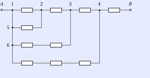 Ни как не могу решить Участок AB электрической цепи состоит из одинаковых резисторов. Его сопротивле
