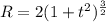 R = 2(1+t^2)^{\frac{3}{2}