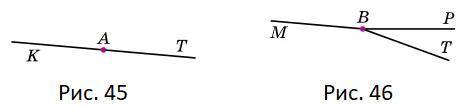 Назовите лучи, изображенные на рисунке 45, рисунке 46. Есть ли среди лучей дополнительные?