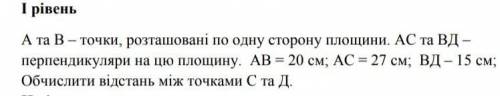 А и В- точки, расположенные по одному сторону плоскости. АС и ВД - перпендикуляры на эту плоскость.