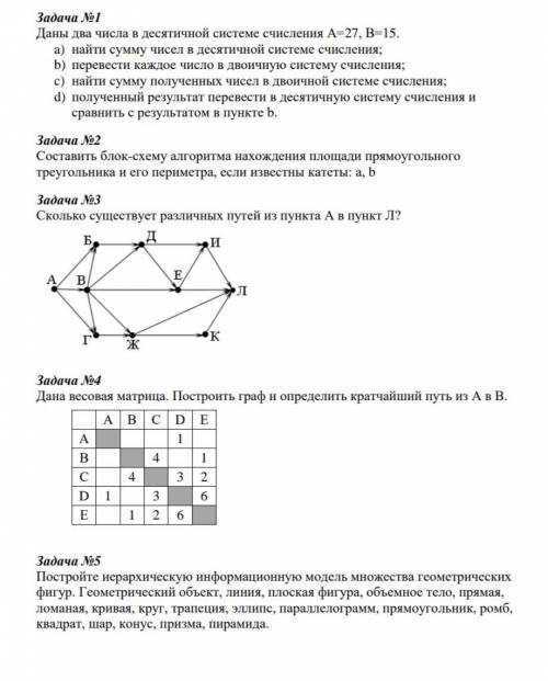 Решение заданий по информатике