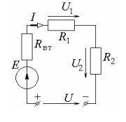 Пользуясь законом Ома, определить внутреннее сопротивление Rвт источника питания электрической цепи