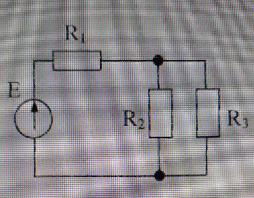 Определить токи в ветвях цепи есть r1=r2=r3=10о​м, Е=30В