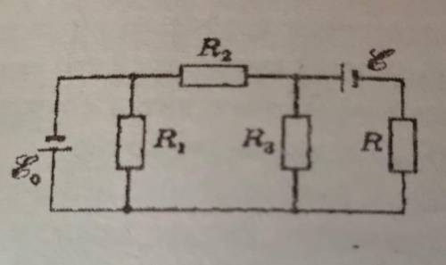 Найти ток, протекающий через резистор с сопротивлением R в схеме на рис. 4