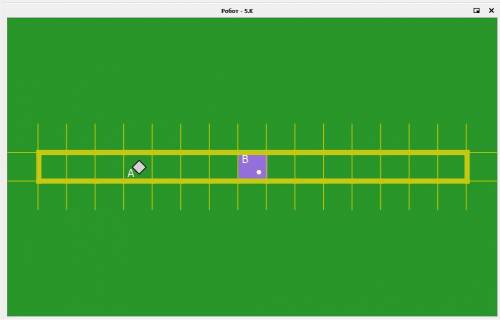 КуМир. Робот находится внутри узкого горизонтального коридора. Одна клетка коридора закрашена. Перем