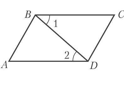 на рисунке ad=bc, угол 1= углу 2. по какому признаку равны треугольники abd и cdb​