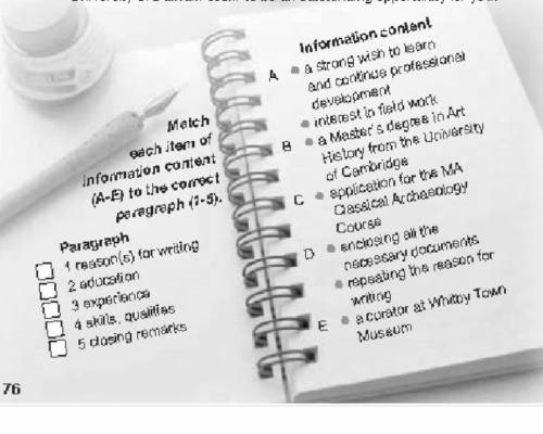 Match each item of information content (A-E) to the correct paragraph (1-5). Paragreph 1 reason(s) f