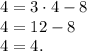 4=3\cdot4-8\\4=12-8\\4=4.