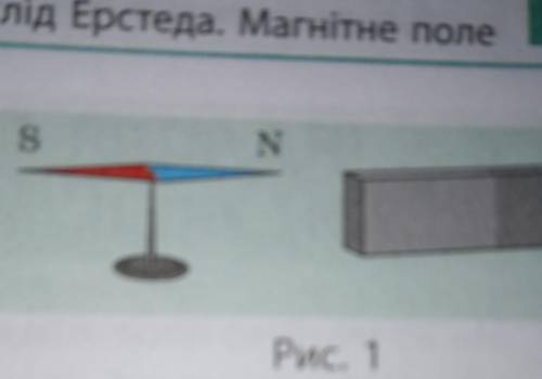 Магнітну стрілку розташували біля штабового магнітну. Який полюс магніту є південним а який північни