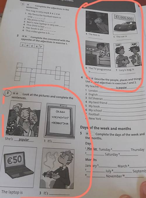 3 Look at the pictures and complete the sentences