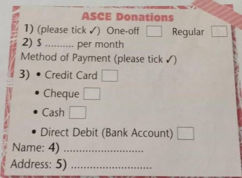 Look at the form. You will hear a dialogueabout donating money tothe ASCE Foundation.Listen and fill