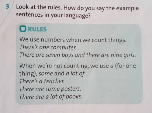 Look at the rules. how do you say the example sentences in your language?