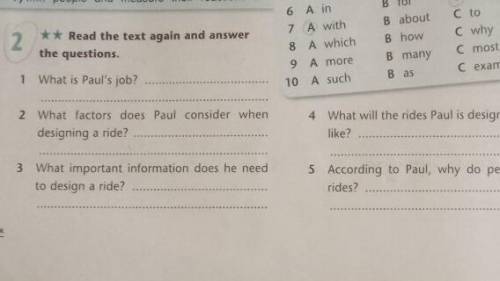 4)What will the rides Paul is designing now be like?5)According to Paul, why do people go on rides?