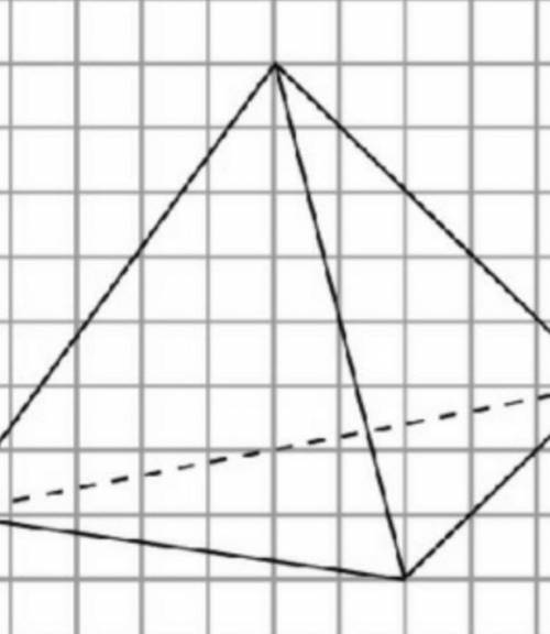 На клетчатой бумаге изобразите тетраэдр, аналогичный данному на рисунке.