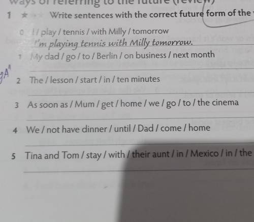 Ways of referring to the future (review) Write sentences with the correct future form of the verbs.