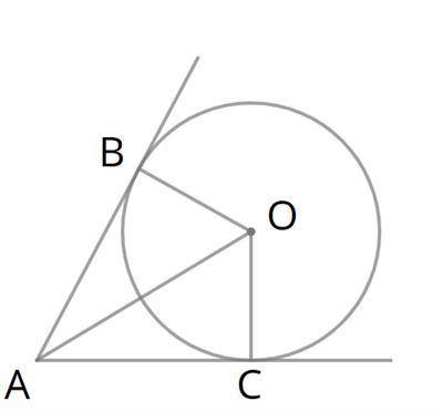 Дано: ∢ OAC = 23°. Вычисли: ∢ ABO = °; ∢ AOC = °.