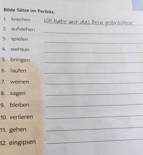 5 Bilde Sätze im Perfekt.