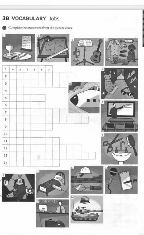 Complete the crossword from the picture clues