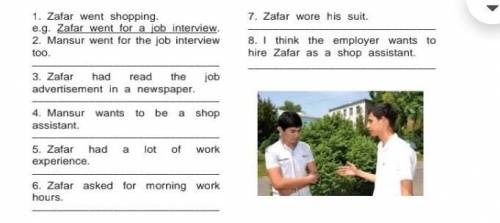 Работа с текстом. Английский! вы главное ! Mansur Hi,Zafar!_ How hasthe job interviewgone?Zafar: Exc