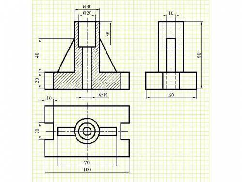 ЧЕРЧЕНИЕ Нарисовать 3 вид и сечение