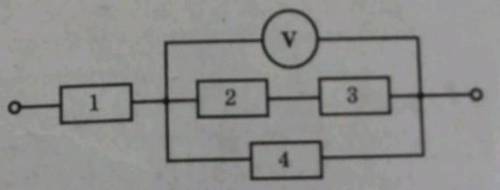 В электрической цепи (см. рисунок) все резисторы име ют сопротивления 1 Ом. Амперметр показывает 2 А