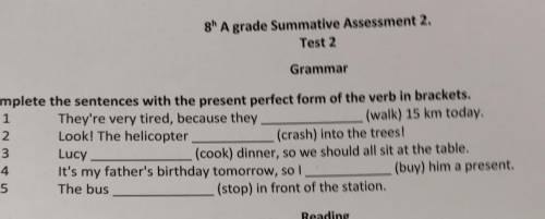 Complete the sentences with the present perfect form is the verb in brackets