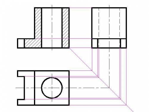 Задание С двух видов найти профильный вид создать аксонометрическую деталь и дать фронтальный разрез