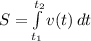 S=\int\limits^{t_2}_{t_1} {v(t)} \, dt