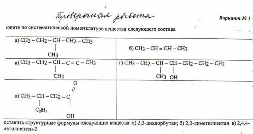 Назовите по систематической номенклатуре вещества следующего состав: