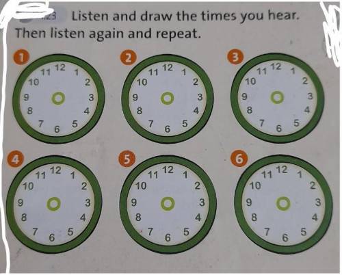 Ex2 Listen and draw the times you hear. Then listen again and repeat. Можно с переводом