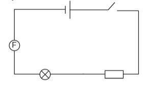 Схема электрической цепи представлена на рисунке. Назовите все звенья цепи,прибор для измерения и из