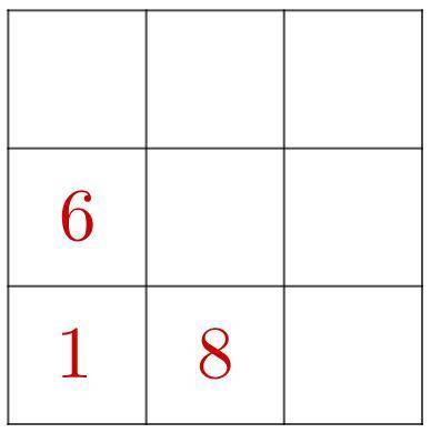 Задание № 7: Расставьте в свободные клетки квадрата числа так, чтобы суммы чисел во всех строках, ст