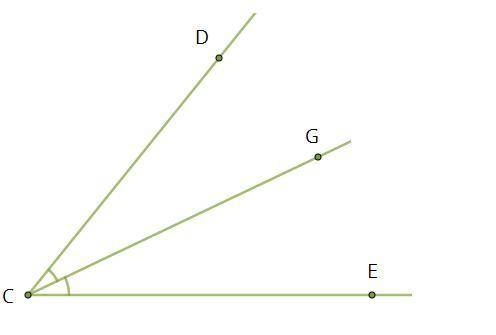 CG — биссектриса угла DCE. Вычисли угол DCG, если ∢DCE=45°. ∢DCG=