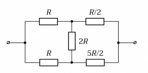 ) Схему электрической цепи из предыдущей задачи присоединяют к выводам идеальной батарейки. Найдите