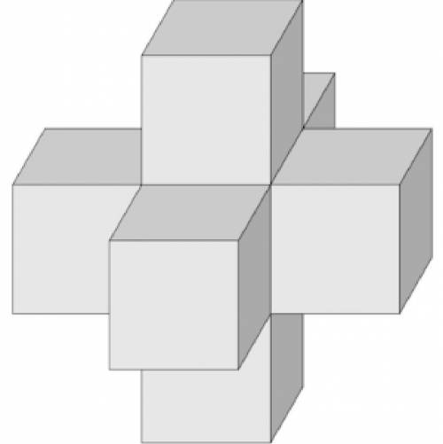 Семь игральных кубиков сложили в виде «ежа», как показано на рисунке. При этом кубики прикладывали д