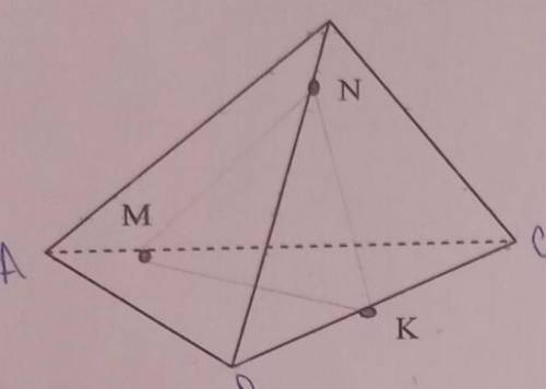 Построить сечение тэтрайдра плоскостью , проходящей через точки M,N,P