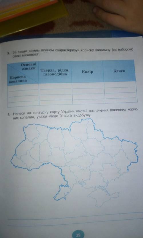 3. За таким самим планом схарактеризуй корисну копалину (за вибором) своєї місцевості. Основні ознак