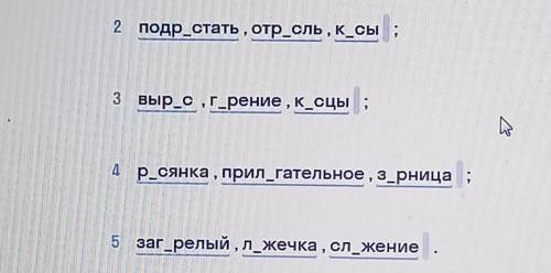 Вычеркни из каждой строки слово, в котором нет чередующейся гласной в корне :)