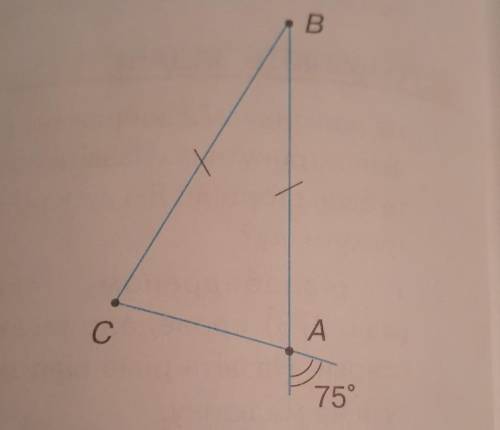За даними на малюнку , визначте кути рівнобедреного трикутника АВС. Там має бути Дано, Довести, Розв