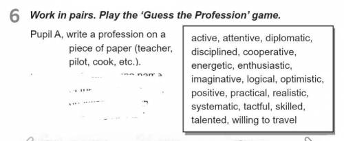 Work in pairs. play the 'guess the profession' game