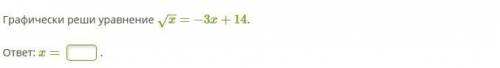 Графически реши уравнение x−−√=−3x+14. ответ: x=.
