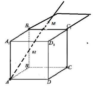 Дан куб ABCDA1B1C1D1. Точка В2 - середина ребра ВВ1 . Постройте точку пересечения прямой АВ2 с плоск