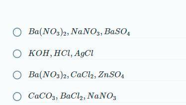 У запропонованій групі речовин всі електроліти дисоціюють на йони: Варіанти: